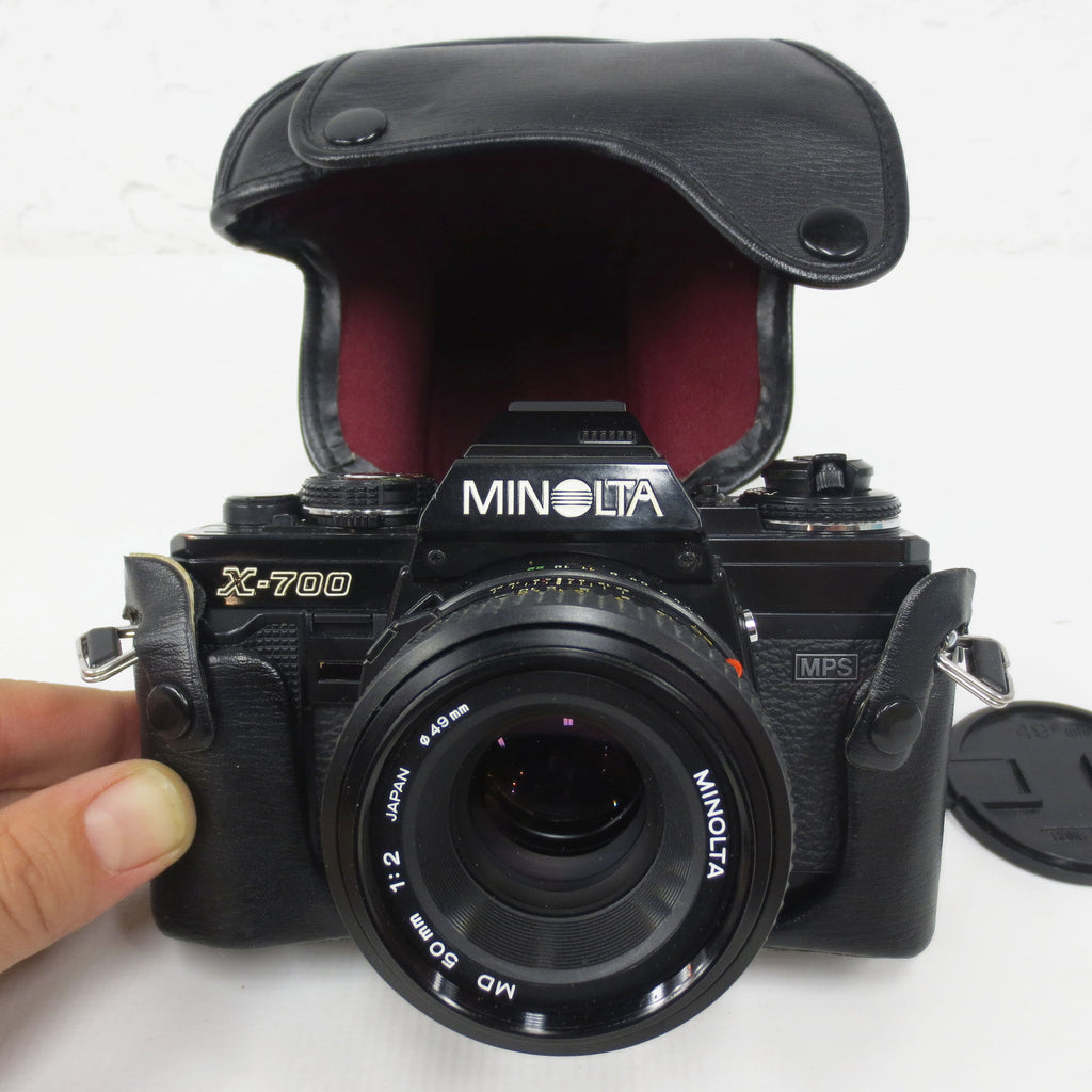 Vintage Minolta X-700 MPS 35mm Camera with Original Leather Cover and Minolta MD 50 mm 1:2 Lens, E-Manual Included, Mint Condition
