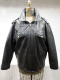 Vintage Genuine Leather Jacket Bomber Signed Rudsak Montreal Size XXL 48 for Men, Removable Insulation, Pockets, Beaver Crest Buttons