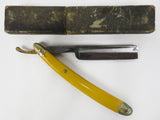 Antique Barber Straight Razor 9 1/2" Bellefontaine Barber's Gem from Montreal, Germany, Hand Painted Barber's Pole, Original Box