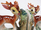 Vintage 1950's Ceramic Bookends Deer Fawn Bambi Baby Animal, Matchin Pair, Made in Japan, 6 X 4"