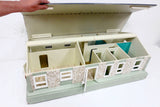 Vintage Handmade Dollhouse 32X17" All Wood, 7 Rooms, 12 Windows, 2 Doors, Wheels, Removable Roof
