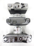 Lot of 3 Vintage Yashica 35 mm Cameras models EE, GSN and Electro 35 FC with Original Prime Lens Yashica Yashinon, Complete, Need Servicing