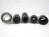 Lot of Vintage Canon Zoom Lenses FD Mount 35-70mm 3.5-4.5, 50mm 1.8 and 100-200mm 5.6, C-8 Tele Converter 1.6X and Extension Tube FD 50mm