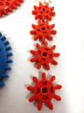 Vintage 1970's Lego Legoland 14 Gears from the 001 Building Set, 3 Large Red Gears, 1 Blue, 4 Yellow, 4 Small Red and 2 White