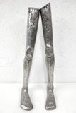 Matching Pair of Vintage Cast Aluminum Prosthesis Leg Molds 29" Long, Disassembles at Knee Joint, Oddity