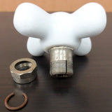 Antique White Porcelain Faucet Handle Knob Cold Water 2 3/4", Chrome Plated Brass Base, Lot #4