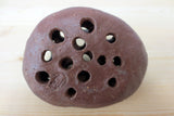 Vintage Arts & Crafts Pottery Clay Flower Holder Frog 29 Holes 4.5X3.5", Hand Made, Organic Shape