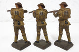 3 WWII Vintage Toy American Soldiers Figurines 3" by Elastolin Lineol, Germany, Matching Set