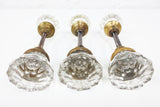 3 Pairs of Antique Victorian 12 Point Crystal Glass Door Knobs Screws & Rods #3