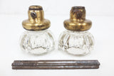 Pair of Antique Victorian 12 Point Crystal Glass Door Knobs, Screws & Rod #8