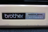 Vintage 1980's Brother Charger 12 Portable Typewriter with Original Case, Nagoya Japan, Brown, Beige and Black
