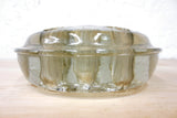 Vintage Mid Century 4.5" Dia. Heavy Solid Glass Flower Holder Frog 13 Holes, Hand Made