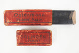 Antique Solingen Ostermann Germany Straight Razor Box, Barber Razor Collector's Box, Red Orange