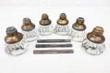 3 Pairs of Antique Victorian 12 Point Crystal Glass Door Knobs Screws & Rods #4