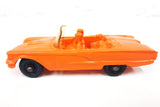 1950's Orange Convertible Toy Rubber Car w/ Dog, Tomte Laerdal Stavanger Norway