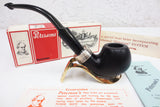 Vintage New Peterson of Dublin Aran XL02S Tobacco Pipe, Sterling Silver Ring, Box and Papers