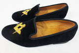 Rare Tricker's Loafer Shoes Freemason Masonic, Black Velour, London England Size 10.5