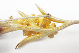 Vintage 1960's Marcel Boucher Gold Plated Brooch 3 1/4", Pearls & Daisies, Gladiolus