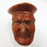 Vintage Never Used Figural Estate Tobacco Pipe, Old Man with Beret Hat, France