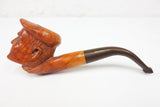 Vintage Never Used Figural Estate Tobacco Pipe, Old Man with Beret Hat, France