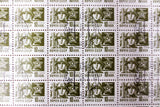 Russia 1966 Sheet of 100 Stamps 10 KON Noyta CCCP, Soldier of the Red Army