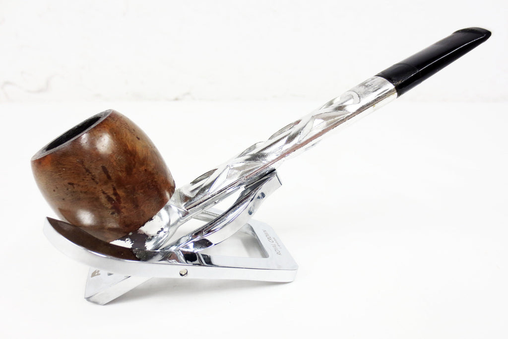 Vintage Estate Tobacco Pipe Silver Nylon & Wood from England, 5 3/4" Long