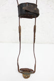 Antique Prosthetic Leg Limb 3' Feet Tall for Horses, 4 Leather Straps, Brass