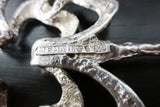 Theresia Hvorslev Sweden Modernist Brutalist 3.5" Shamrock Pendant, Silver .925