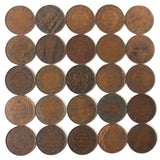 25 Coins Collection Lot of One 1 Cent Canada Coins 1912 1913 1916 1917 1918 1919