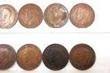 24 Coins Collection Lot 1903-1948 One 1 Penny Bronze, UK Great Britain British