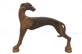Antique Greyhound Dog Cast Iron Ornament Handle 7 3/8", Gold Paint, Screw Holes