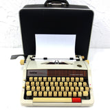 Vintage 1980's Brother Echelon 89 Typewriter Faux wood, Black Case, Auto Repeat