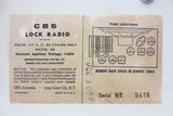 Mid Century 1956 CBS-Columbia Tube Clock Radio Rare Model C231, Gold Details