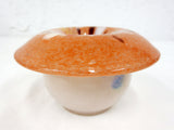 Vintage Vasart Monart Scotland Glass Bowl Vase, Multicolored, Orange, Signed